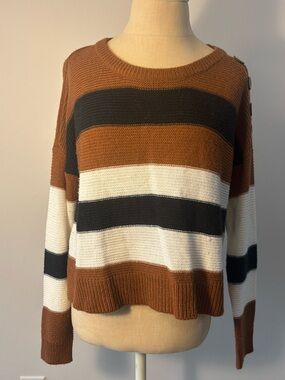 Brown/Black/White Striped Sweater